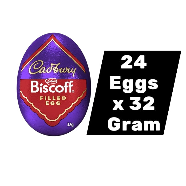 Cadbury Biscoff Egg Single 32Gram x 24 Eggs