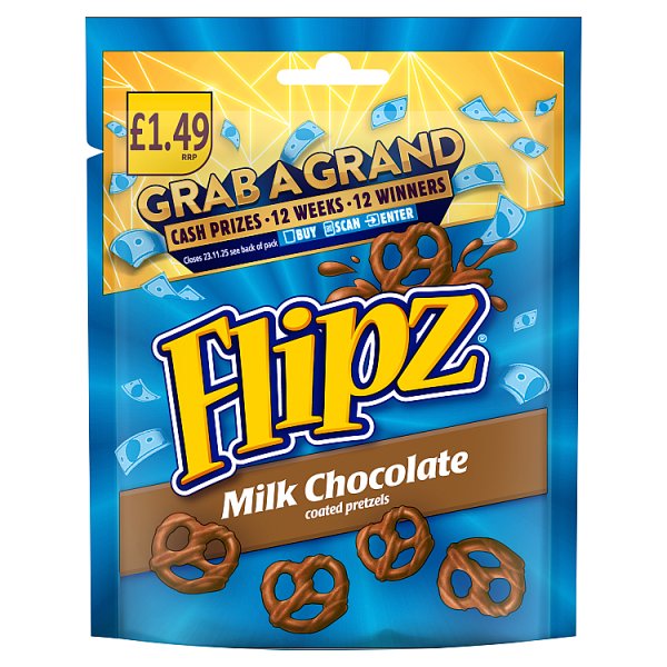 Flipz Milk Chocolate Coated Pretzel Snacks  80g