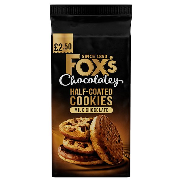 Fox's Fabulous Half Coated Milk Chocolate Cookies 175g Biscuits